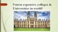9 most expensive colleges & Universities in world? PowerPoint PPT Presentation
