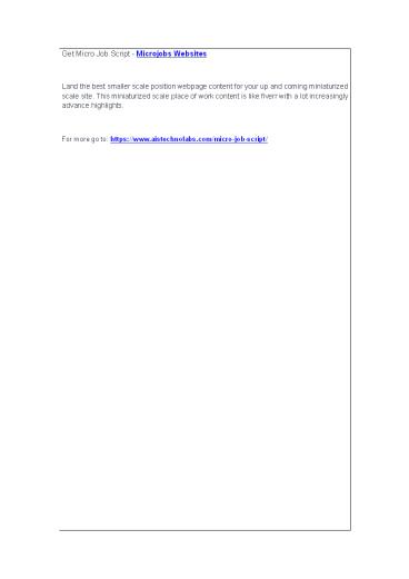 Get Micro Job Script - Microjobs Websites