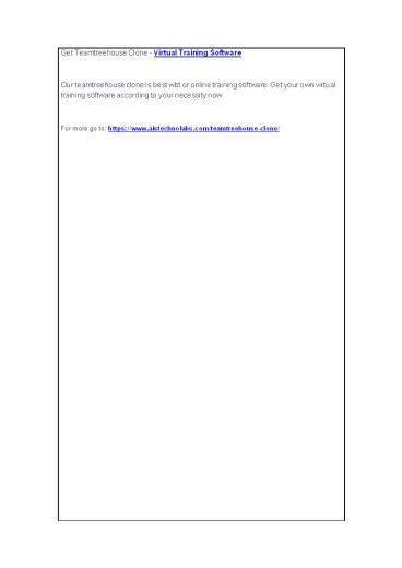Get Teamtreehouse Clone - Virtual Training Software