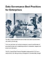 Data Governance Best Practices for Enterprises