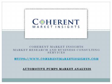 AUTOMOTIVE PUMPS MARKET ANALYSIS