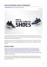 How to Get Early Links for Sneakers?