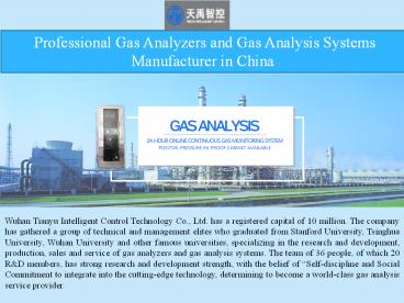 Professional Gas Analyzers and Gas Analysis Systems Manufacturer in China