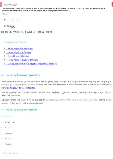 heroin  withdrawal treatment