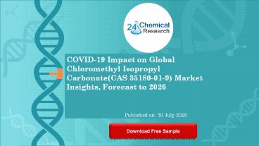 COVID 19 Impact on Global Chloromethyl Isopropyl CarbonateCAS 35180 01 9 Market Insights, Forecast