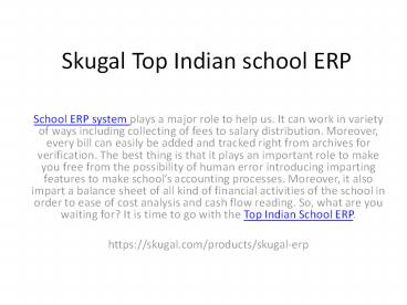 India Best school ERP With Cloud Based