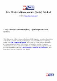 ESE Lightning Arrester - Axis Electrical Components