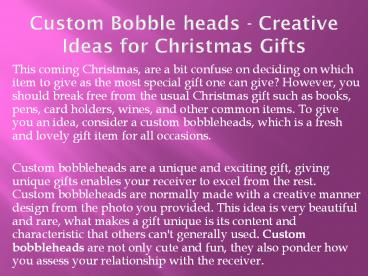 Custom Bobble heads - Creative Ideas for Christmas Gifts