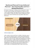Hardwood Plywood Versus Softwood Plywood – The Functionality and Uses - Mathaji Hardware PowerPoint PPT Presentation