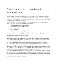 Direct Lender Loans: Expensive but Efficient & Easy
