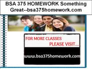 BSA 375 HOMEWORK Something Great--bsa375homework.com