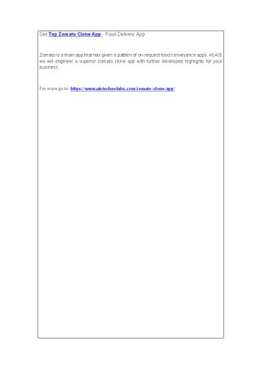 Get Top Zomato Clone App - Food Delivery App