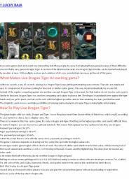 How To Play Live Dragon Tiger In India