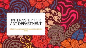 Internship for Art Department