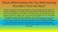 What Differentiates the Top Web Hosting Providers From the Rest? PowerPoint PPT Presentation