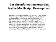 Get The Information Regarding Native Mobile App Development