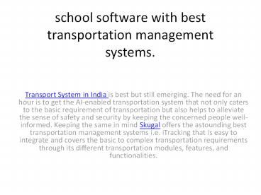 school software with best transportation management systems.