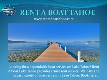 Tahoe Multi Day Boat Rental
