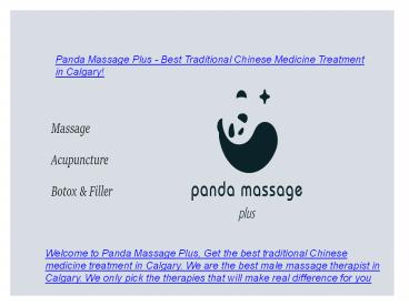 Best relaxation & therapeutic massage service in Crescent Heights of Calgary