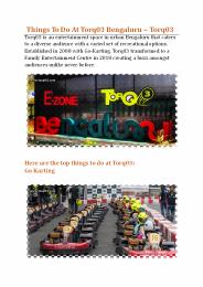 Things To Do At Torq03 Bengaluru
