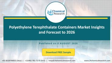 Polyethylene Terephthalate Containers Market Insights and Forecast to 2026