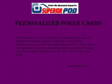 Superiorpod.com- Personalized Poker Cards