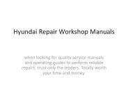 Hyundai Repair Workshop Manuals