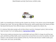 Book Reliable and Safe Taxi Service in Delhi, India