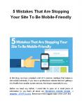5 Mistakes That Are Stopping Your Site To Be Mobile-Friendly PowerPoint PPT Presentation