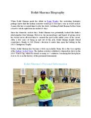 Rohit Sharma Biography
