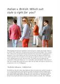 Italian v. British: Which suit style is right for you? PowerPoint PPT Presentation