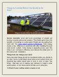 Things to Consider Before You Decide to Go Solar! PowerPoint PPT Presentation