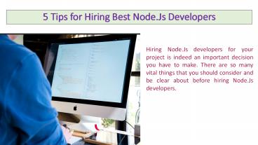 5 Tips for Hiring Best Node.Js Developers
