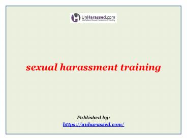 sexual harassment training