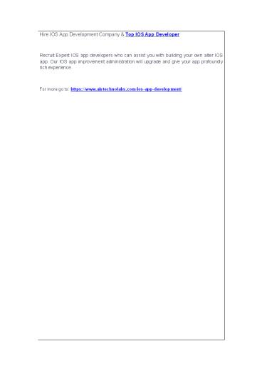 Hire IOS App Development Company & Top IOS App Developer