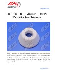 Four Tips to Consider Before Purchasing Laser Machines