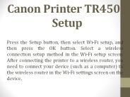 Canon Printer TR4500 Setup