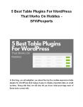 5 Best Table Plugins For WordPress That Works On Mobiles - SFWPexperts PowerPoint PPT Presentation