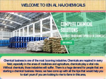 WELCOME TO IBN AL HAJ CHEMICALS