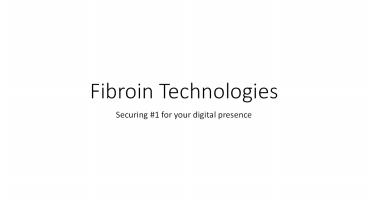 Fibroin Technologies