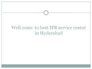 IFB Service Center in Hyderabad
