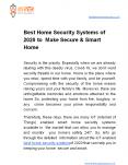 Best Home Security Systems of 2020 to Make Secure & Smart Home PowerPoint PPT Presentation