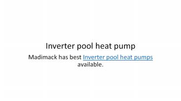 Inverter pool heat pump