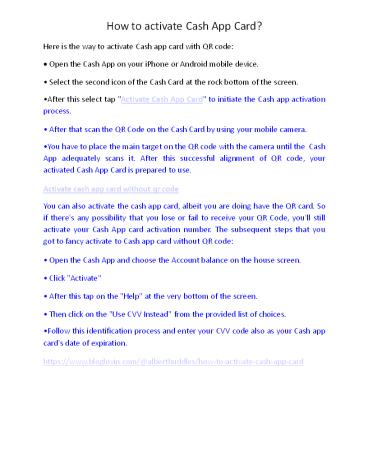 How to activate Cash App Card?