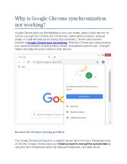 Why is Google Chrome synchronization not working?