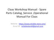 Claas Workshop Manual