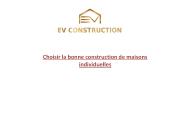 Choisir la bonne construction de maisons individuelles