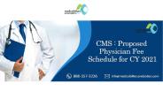 CMS: Proposed Physician Fee Schedule for CY 2021