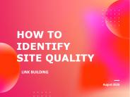 How To Identify Site Quality for Link Building