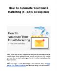 How To Automate Your Email Marketing (4 Tools To Explore) PowerPoint PPT Presentation